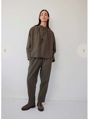 Wol hide drawstring trousers in suede